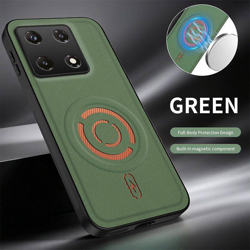 Magnetic Fabric Texture Shockproof Phone Case for Infinix Note 50 Pro 4G Support Wireless Charging Cover