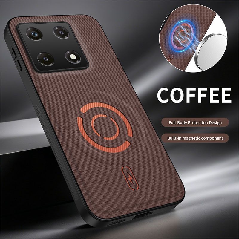 Magnetic Fabric Texture Shockproof Phone Case for Infinix Note 50 Pro 4G Support Wireless Charging Cover