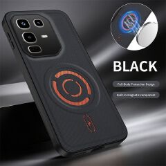 Magnetic Fabric Texture Shockproof Phone Case for Infinix Note 50 Pro 4G（ X6855） Support Wireless Charging Cover