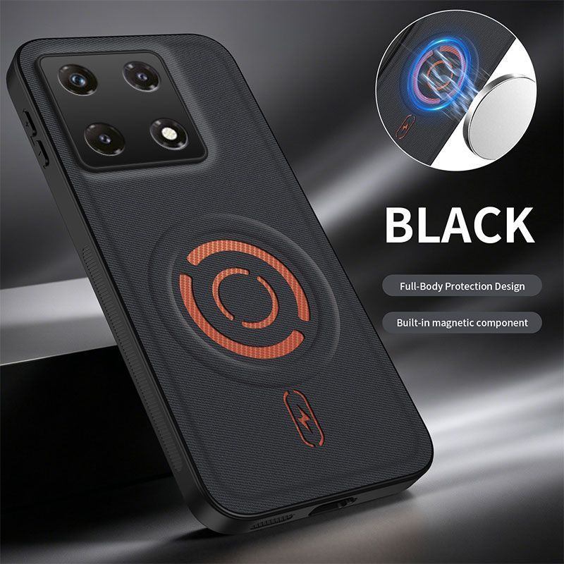 Magnetic Fabric Texture Shockproof Phone Case for Infinix Note 50 Pro 4G Support Wireless Charging Cover