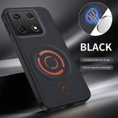 Magnetic Fabric Texture Shockproof Phone Case for Infinix Note 50 Pro 4G Support Wireless Charging Cover