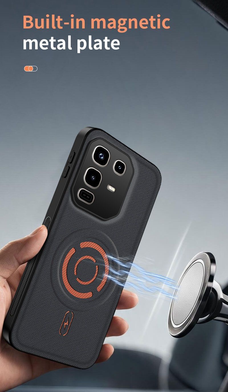 Magnetic Fabric Texture Shockproof Phone Case for Infinix Note 50 Pro 4G（ X6855） Support Wireless Charging Cover