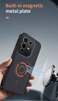 Magnetic Fabric Texture Shockproof Phone Case for Infinix Note 50 Pro 4G（ X6855） Support Wireless Charging Cover