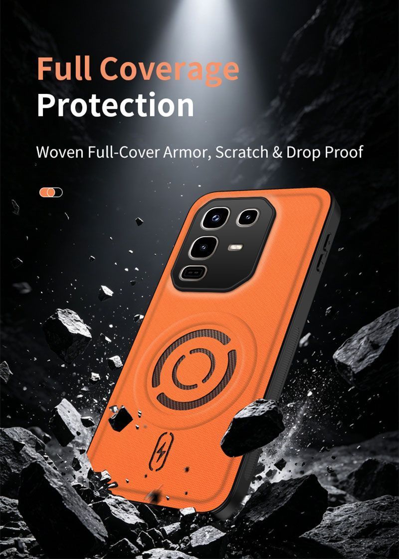 Magnetic Fabric Texture Shockproof Phone Case for Infinix Note 50 Pro 4G（ X6855） Support Wireless Charging Cover