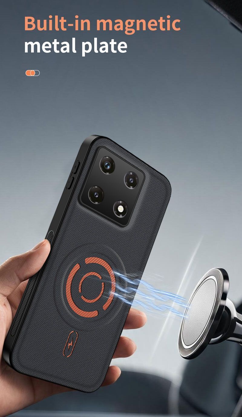 Magnetic Fabric Texture Shockproof Phone Case for Infinix Note 50 Pro 4G Support Wireless Charging Cover