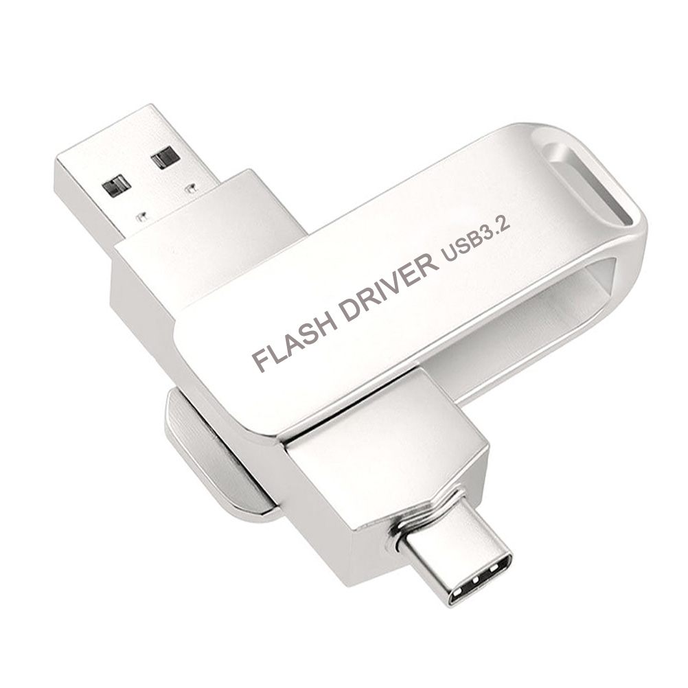 MATOTECH OTG 2in1 USB3.2 Type-C Flash Drive 32GB 64GB 128GB 256GB 512GB 1TB 2TB 4TB 8TB 16TB 32TB 64TB 128TB Disk Metal Pen Drive Stick U Disk Flashdisk Pendrive Silver