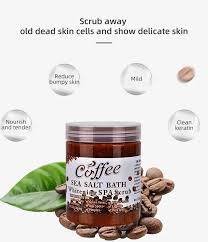 Coffee Sea Salt Bath + Gloves Pair - Brightening & Whitening SPA Scrub Exfoliating Face Body Dead Skin Dr Meinaier and Exfoliating Bath Glove Cleaning Body Cleanser Set