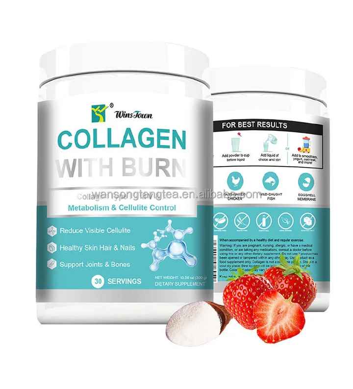 Collagen with Burn Multi Collagen Powder with Fat-Burning Support Types I, II, III, V, X + Hyaluronic Acid