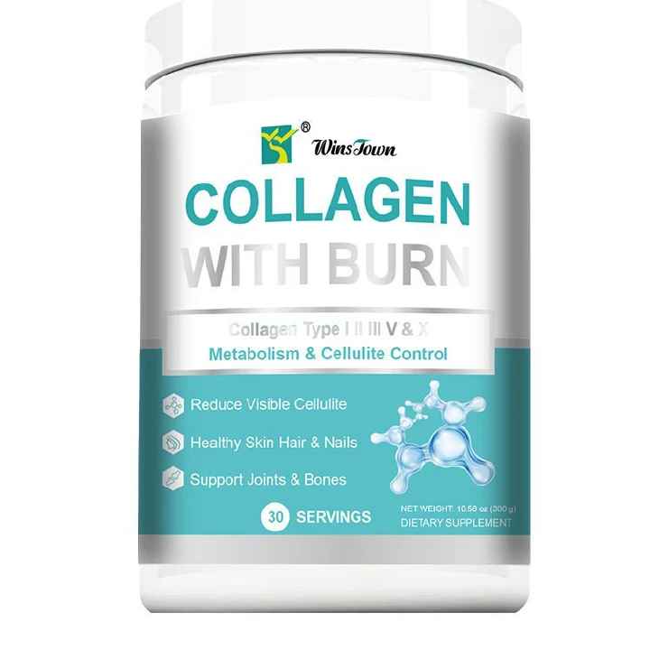 Collagen with Burn Multi Collagen Powder with Fat-Burning Support Types I, II, III, V, X + Hyaluronic Acid
