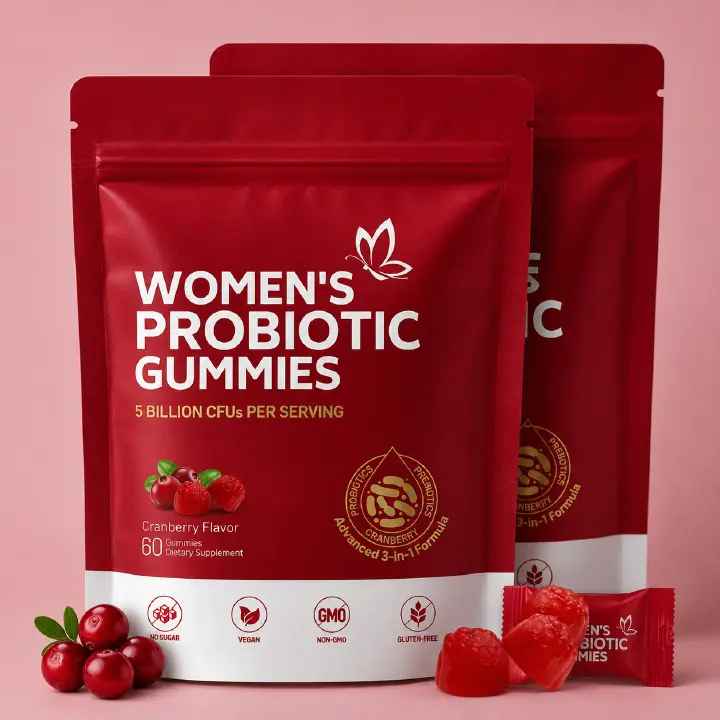 women's probiotics gummies female probiotic cranberry flavor 60 gummies