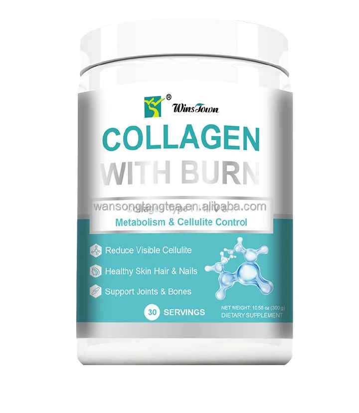 Collagen with Burn Multi Collagen Powder with Fat-Burning Support Types I, II, III, V, X + Hyaluronic Acid