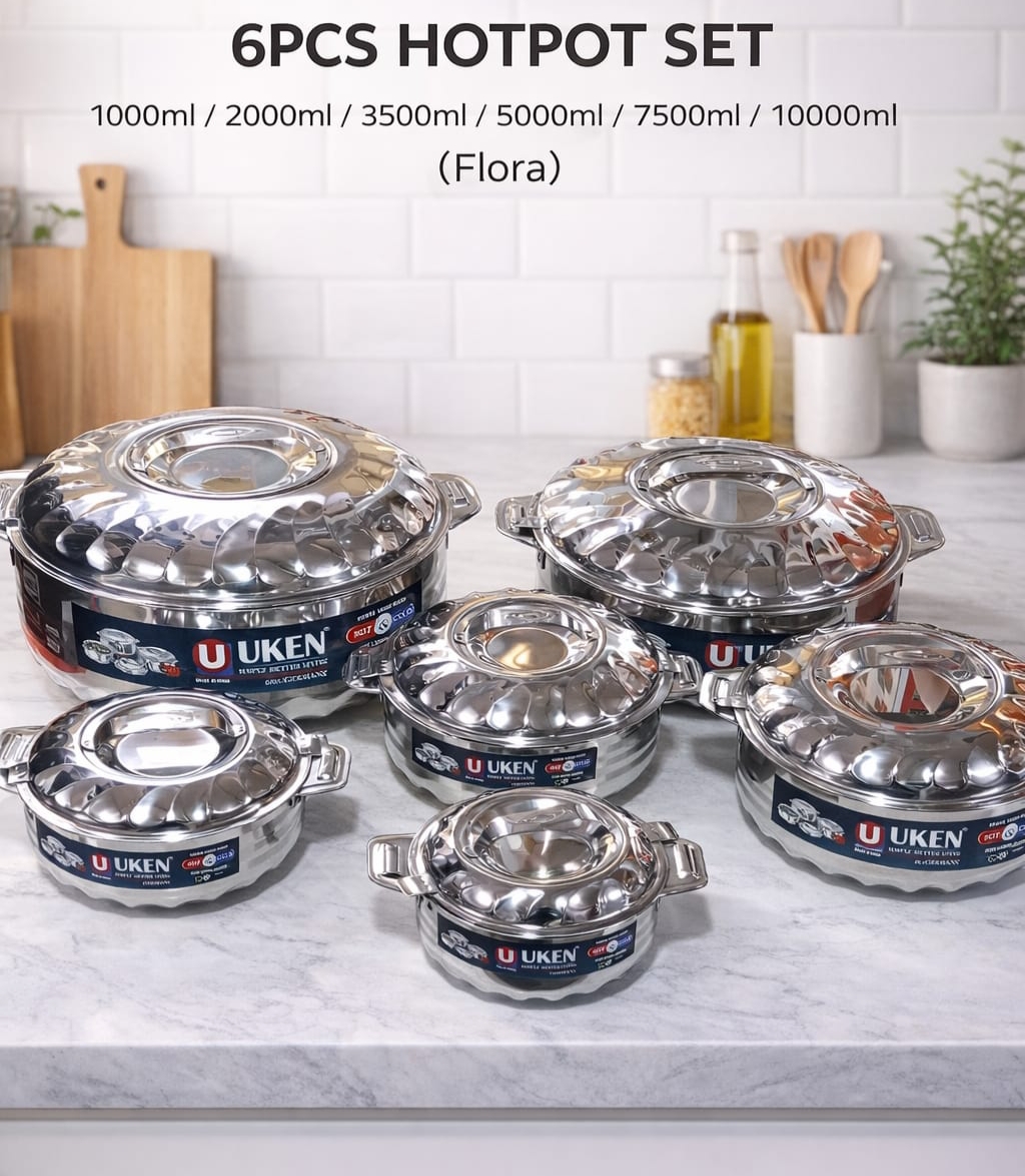 Flora 6-Piece Insulated Hot Pot Set – Premium Food Warmer Casseroles, Elegant Floral Heat Retention Containers