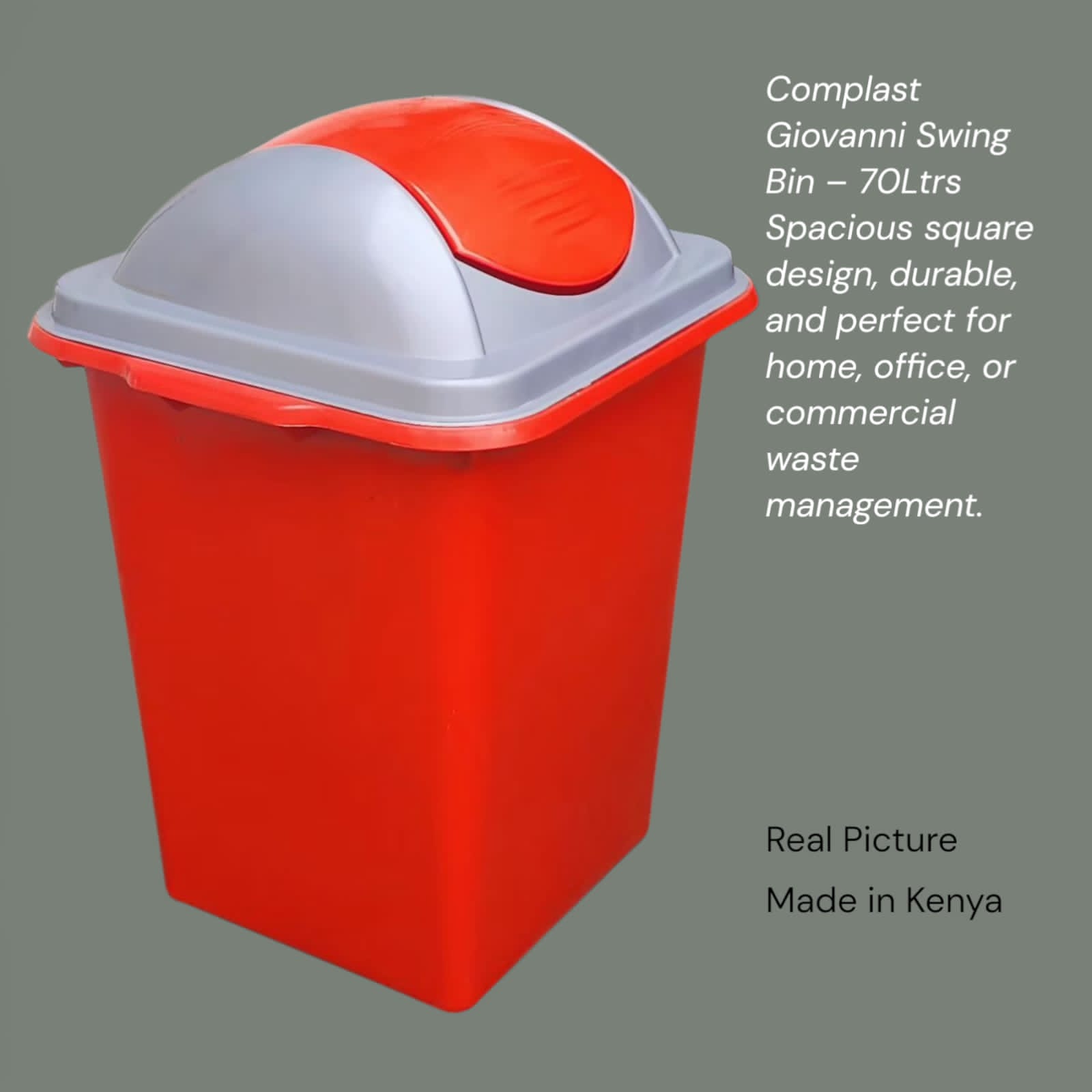💥 Price Drop 💥 COMPLAST Giovanni Swing Bin – Durable Plastic Waste Bin with Lid, Large Capacity, Modern Design