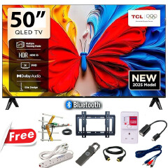 TCL 50" Smart QLED TV Google Android TV, Full HD Resolution, Screen Casting, Dolby Audio, Streaming Apps, Inbuilt Decoder +8 Free Gifts