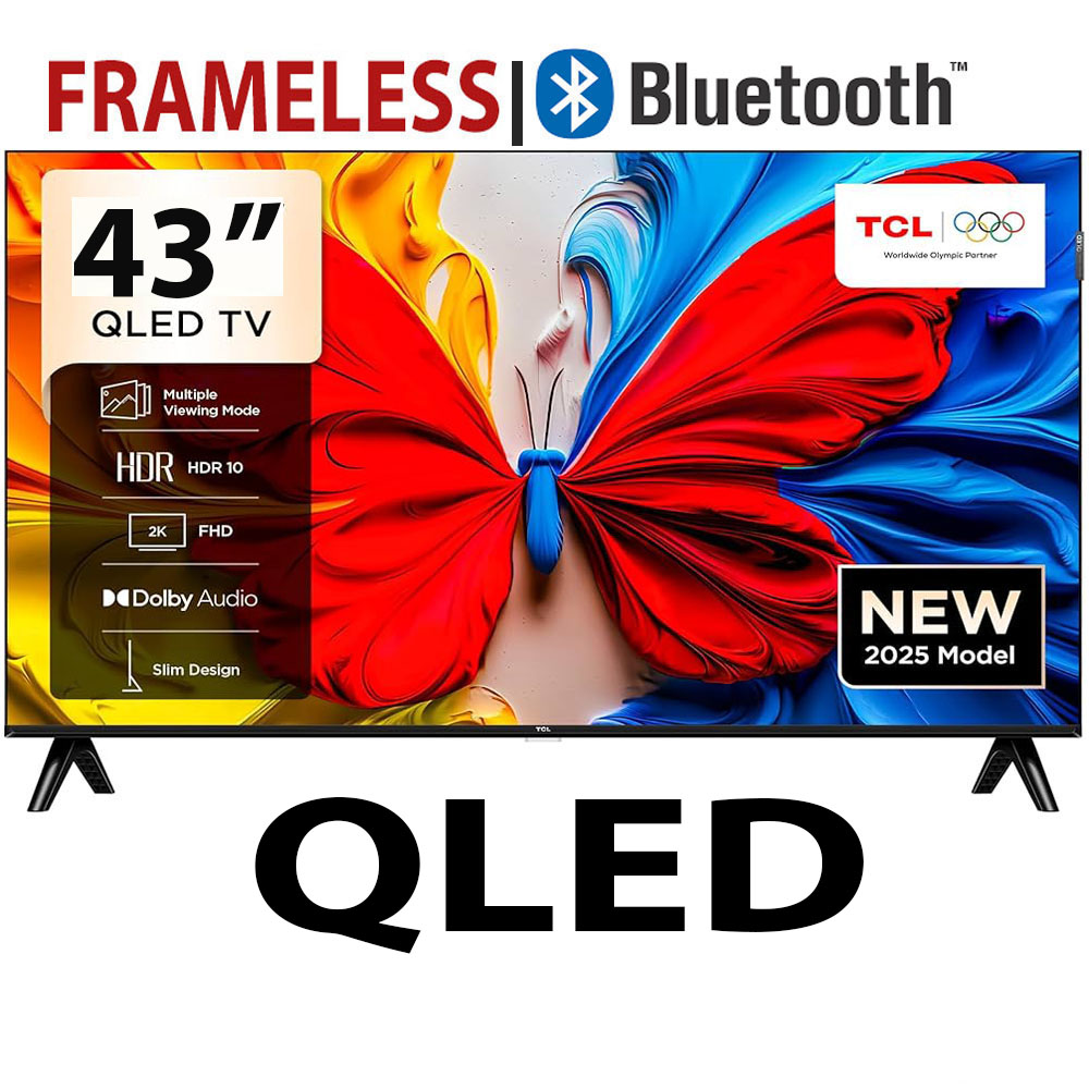 TCL 43 Inch Smart TV 43S5K, QLED Google TV, Full HD Resolution, Dolby Audio, Dynamic Color Enhancement, Wi-Fi Enabled, Slim Bezel Design, Multiple Viewing Modes(1YR WRTY)