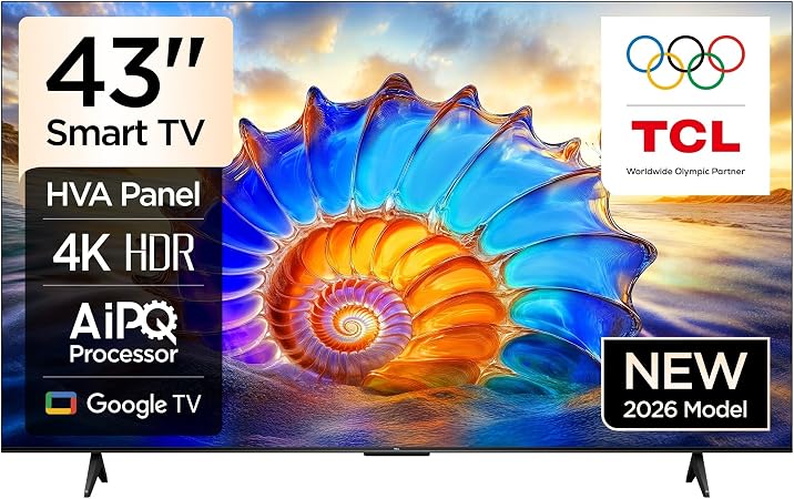 TCL V6D  43" Inch,FRAMELESS, 4K Ultra HD Smart LED Google/Android TV,Bluetooth-Enabled++FREE WALL BRACKET+TV GUARD+1 YEAR WARRANTY