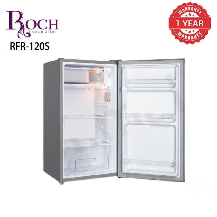 Roch RFR-120S-M Single Door Refrigerator - 90 Litres - Silver - (5-Year Compressor Warranty)