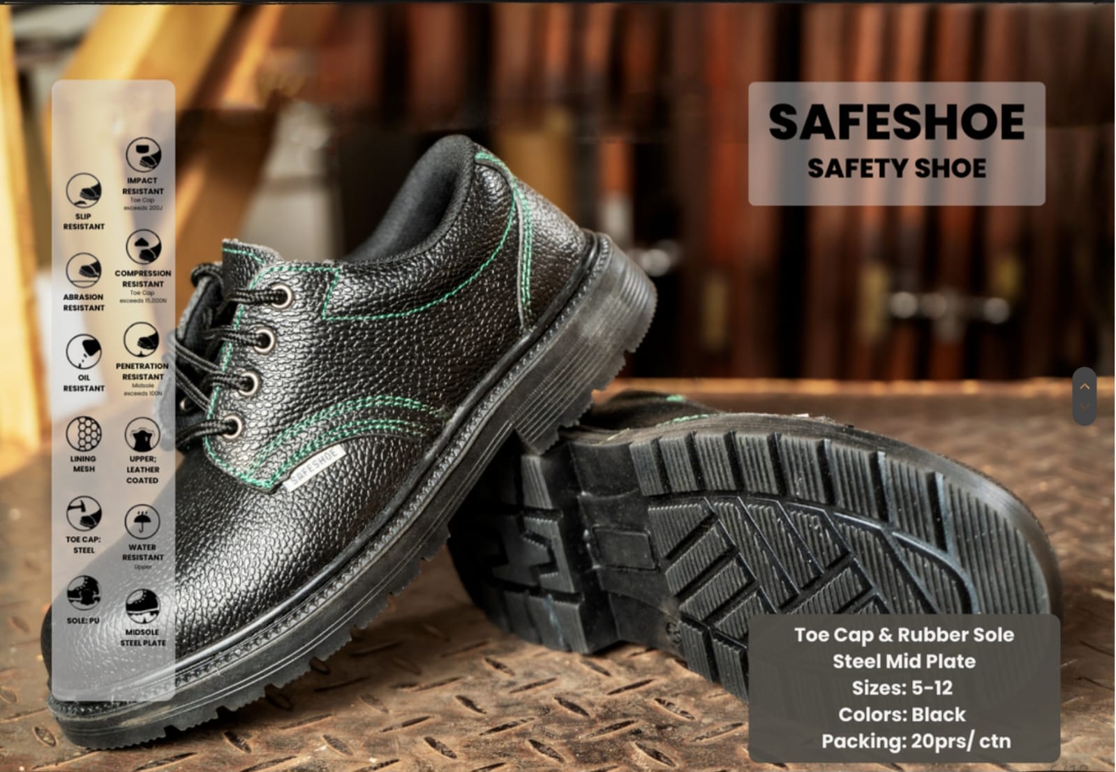 FLASH DEALS!!Leather Look Strong Build Industrial Safety Shoes – Steel Toe Work Boots, Slip-Resistant Protective Footwear, Solid Build  Construction Safety Boots for Men Comfortable All-DAY Comfort.