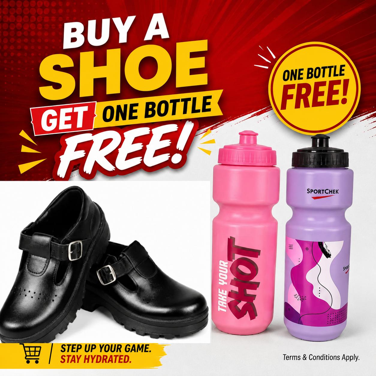 OFFER!! OFFER!!  BACK TO SCHOOL TOUGHEES CLASSIC STYLE AND STURDY DESIGN FOR GIRLS SHOES + WATER BOTTLE