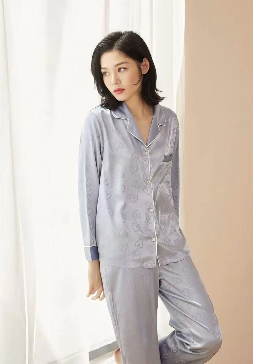 2026 Pajamas Women Loose Thin Simple Ice Suit Advanced Sense Women's Sleepwear Pajamas of Summer Home Wear