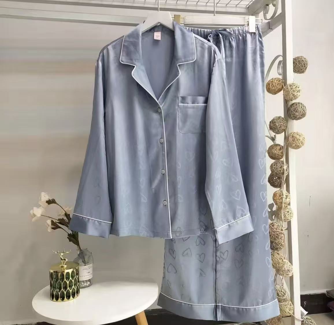 2026 Pajamas Women Loose Thin Simple Ice Suit Advanced Sense Women's Sleepwear Pajamas of Summer Home Wear