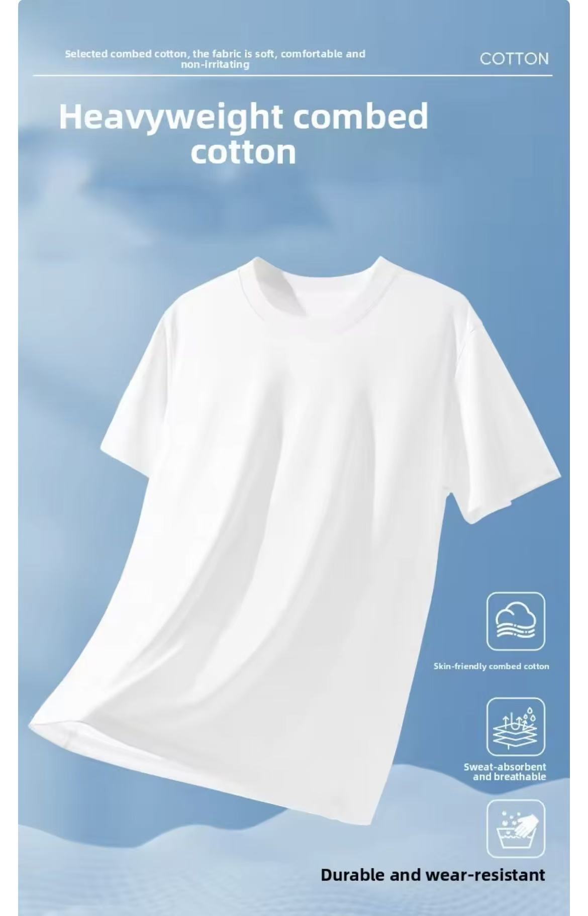 100% Cotton Men’s T-Shirt, Summer Loose-Fit Casual & Sports Short Sleeve Tee, Versatile Basic Top For Commuting And Workout