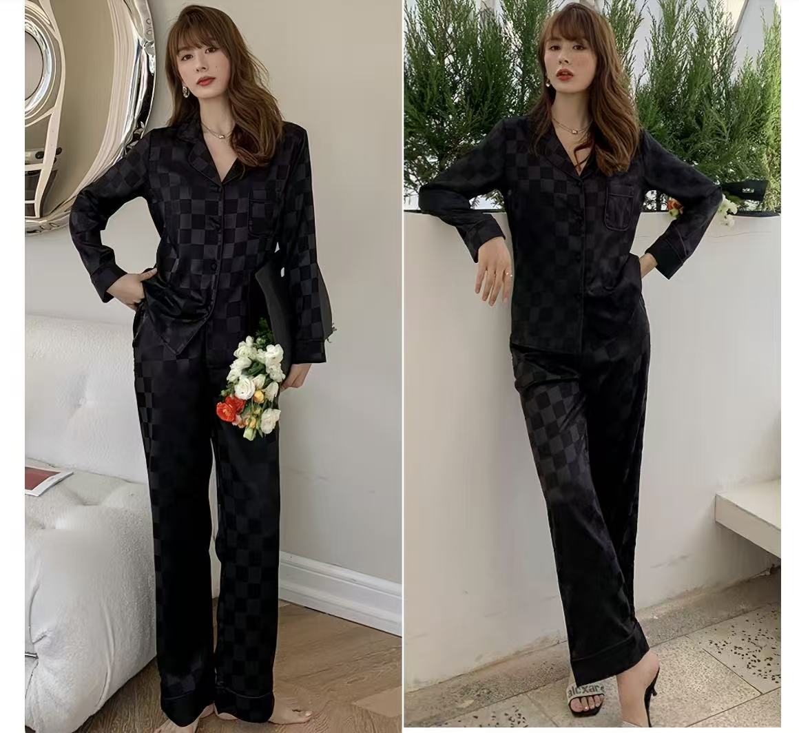 2026 Pajamas Women Loose Thin Simple Ice Suit Advanced Sense Women's Sleepwear Pajamas of Summer Home Wear