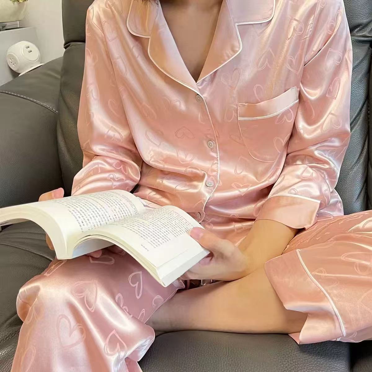 2026 Pajamas Women Loose Thin Simple Ice Suit Advanced Sense Women's Sleepwear Pajamas of Summer Home Wear
