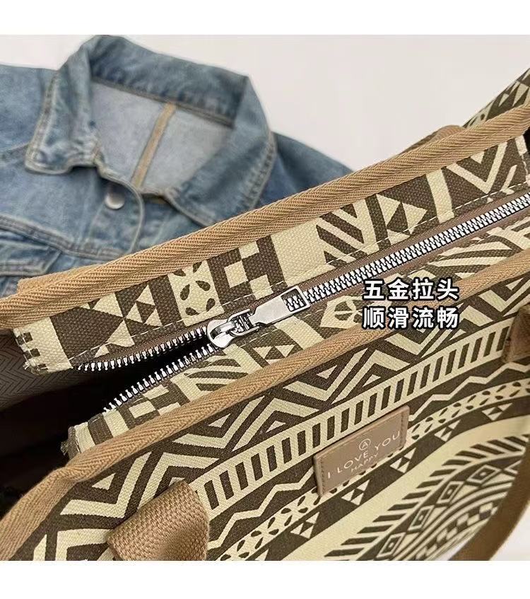 2026 New Casual Commuting Canvas Hand-held Shopping Lightweight Single-shoulder Large-capacity Tote Bag for Women