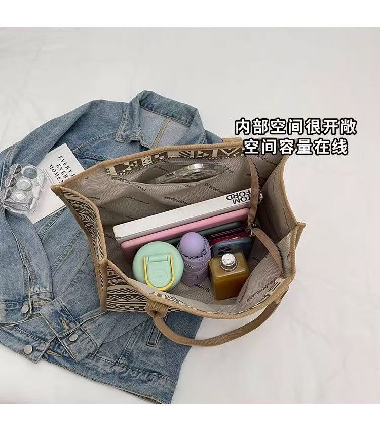 2026 New Casual Commuting Canvas Hand-held Shopping Lightweight Single-shoulder Large-capacity Tote Bag for Women