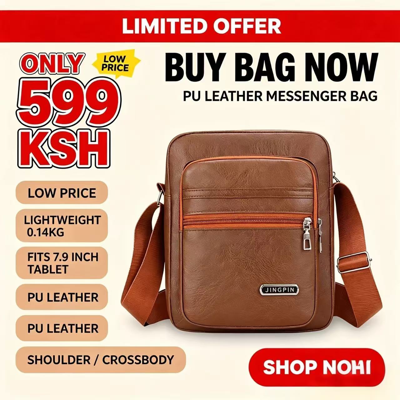 New Style PU Soft Leather Textured Single-Shoulder Bag Men's Business Commuting Minimalist Crossbody Bag Large-Capacity Storage Fashionable Single-Shoulder Waterproof Casual Multi-Pocket Men