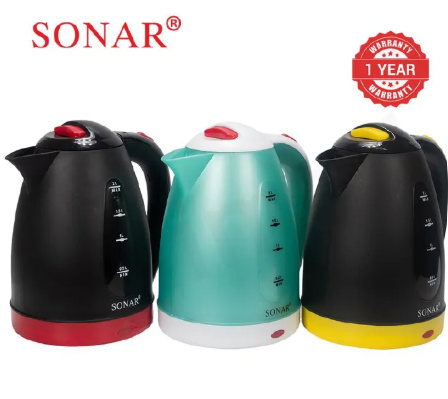 Limited Offer】Sonar 2L 1500W Electric Kettle Energy Efficiently Heater Jug Cordless Electric Kettle 1.5M Power Cord SR-P2