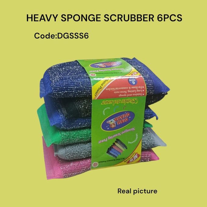 6PCS Kitchen sponge/scrubber cleaning tool 6Sponge Scouring Pads Dish Washing Cleaning Scrubber + 6Pcs Double Side Dishwashing Sponge / Scrubber Dish MULTIPURPOSE for tiles, bathroom, kitchen, sufuria