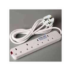 [ TODAY CLEARANCE OFFER ]Power King Commercial & Home Best 4 Way Power Extension With Long Cable // Power extenson - White
