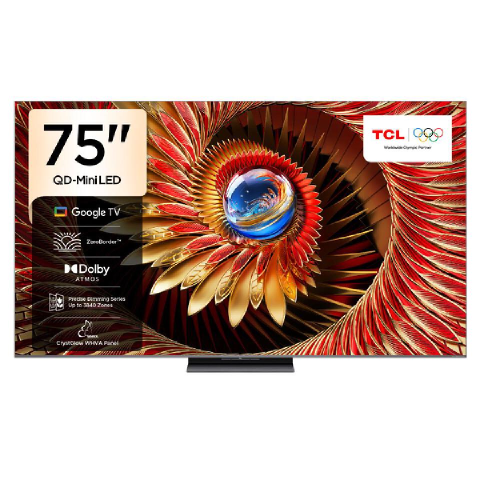TCL TV 75C8L 75 Inch QD-Mini LED 4K UHD Google TV 144Hz Dolby Vision Atmos HDMI 2.1 Smart TV with free gifts