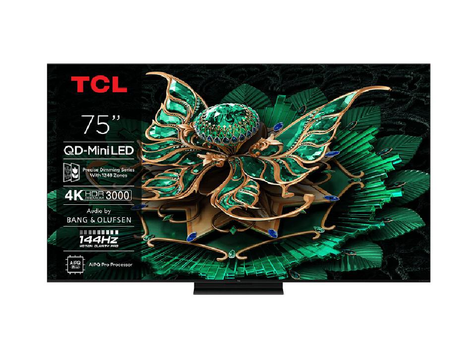 TCL 75C7K 75 Inch Premium QD-Mini LED 4K Google TV 144Hz Bang & Olufsen with free gifts