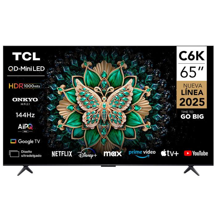 TCL TV 65C6K 65 Inch Premium QD-Mini LED 4K Google TV – 144Hz, Dolby Vision Atmos, ONKYO 2.1CH with free gifts
