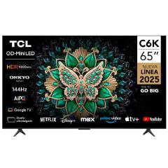 TCL TV 65C6K 65 Inch Premium QD-Mini LED 4K Google TV – 144Hz, Dolby Vision Atmos, ONKYO 2.1CH with free gifts