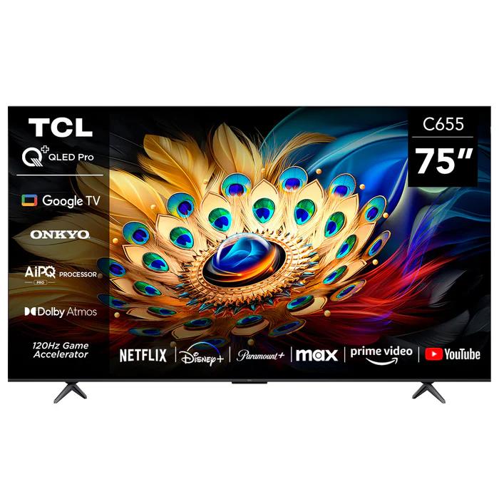 TCL TV 75 C655 75 Inch Google 4K QLED PRO Smart TV – Dolby Vision Atmos, ONKYO 2.1CH, 120Hz DLG with free gifts