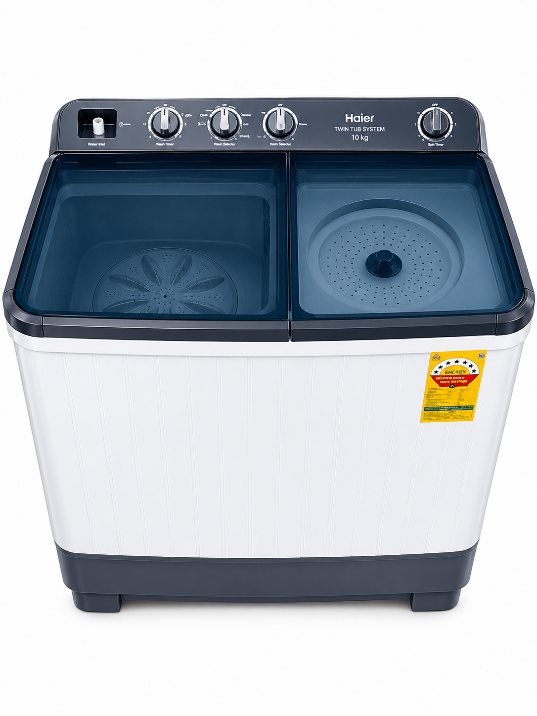 Haier 10kgs Wash and Spin HTW100-M1217 Top Load Twins Tub Semi Automatic Washing Machine