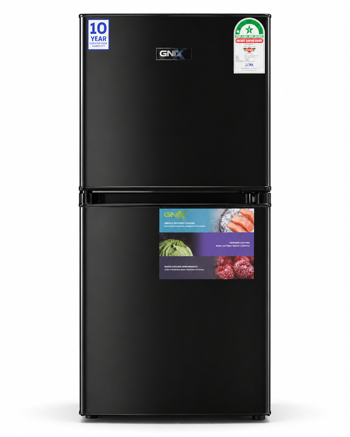 Gnix 138litres single door frost fridge FR168 black With Free Gifts