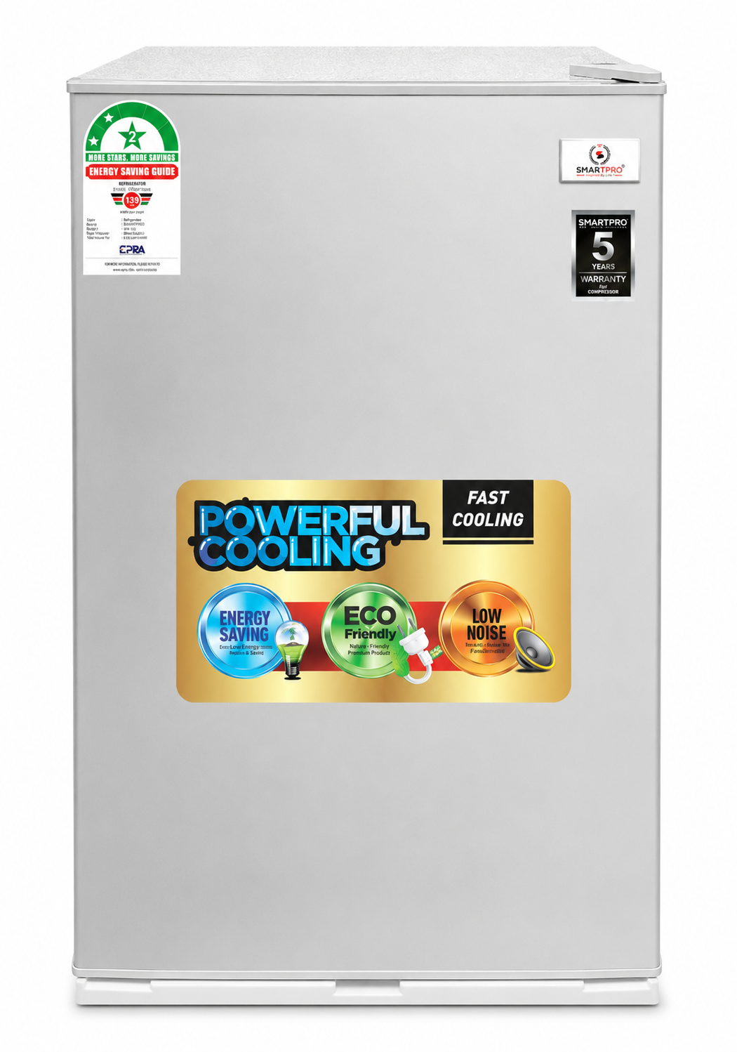Smartpro  SFR-120-DT-I Single Door Refrigerator, Powerful Cooling, Energy Saving 90 Litres - Silver (5YR WRTY).