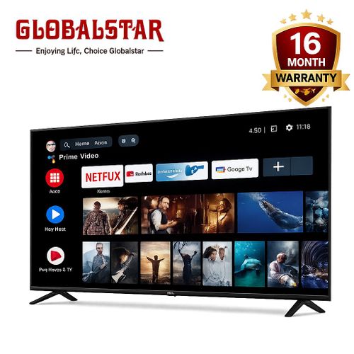 Globalstar 85 Inch QLED 4K Google TV  Smart UHD Television with Built-In WiFi, Bluetooth, Netflix, YouTube, CI+ & T2/S2 With Free Tv Mount and Guard