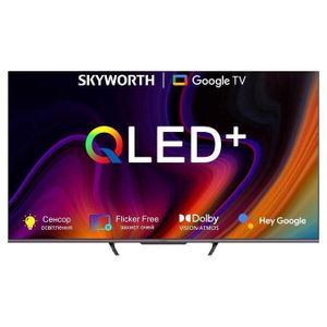 Skyworth  TV 55" Inch Smart 4K Google QLED Television, Dolby Vision HDR, Google Assistant, WiFi, Bluetooth, Slim Bezel Design+FREE WALL BRACKET+TV GUARD