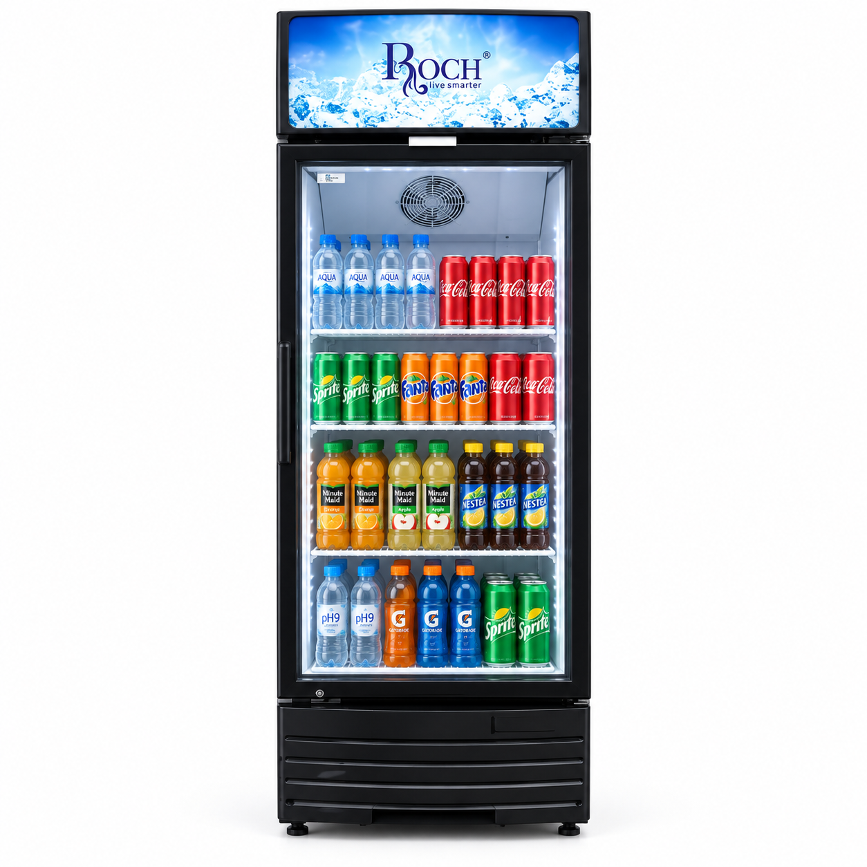 ROCH Vertical Showcase Chiller 279L RSF-350-O – Single Glass Door Display Fridge