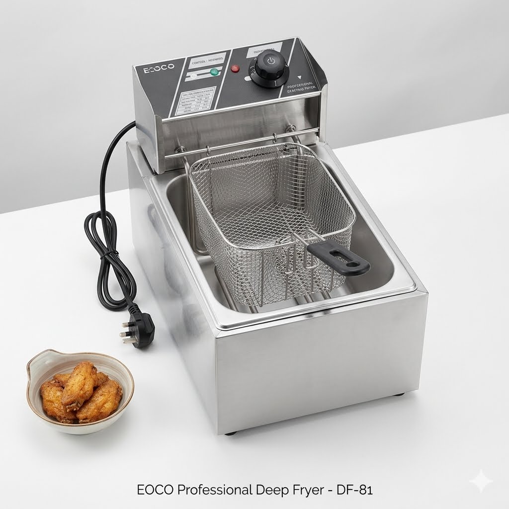 EOCO DF-81 6L Deep Fryer 2500W Stainless Steel Electric Fryer – Adjustable Temperature Control