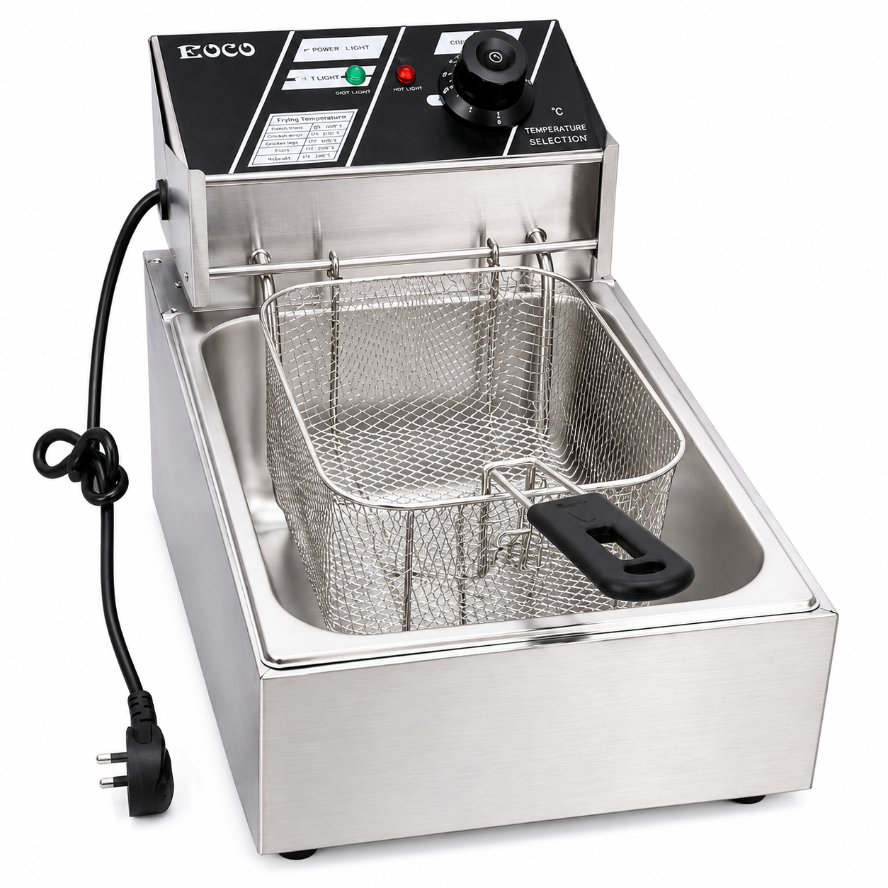 EOCO DF-81 6L Deep Fryer 2500W Stainless Steel Electric Fryer – Adjustable Temperature Control