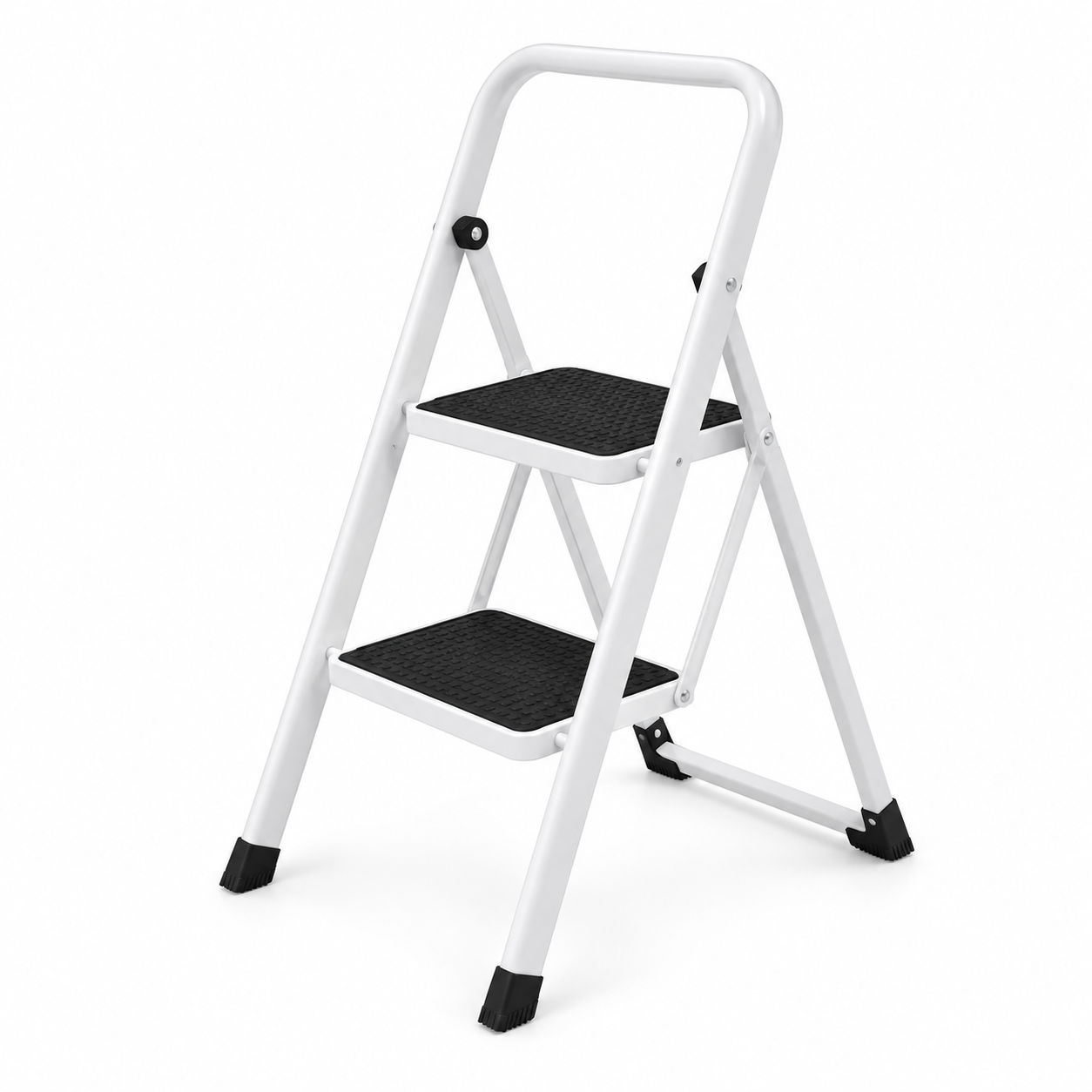 TLAC Foldable Steel Ladder GD-SL02P – White, Heavy-Duty Multipurpose Household Step Ladder