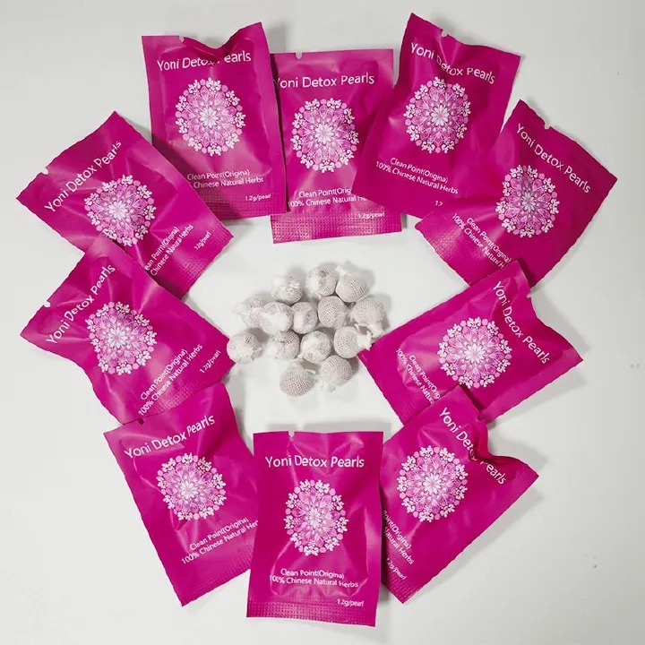 5pcs Vaginal Detox Yoni Pearls for Women Vaginal Detoxification Detox Pearls Gynecological Palace Cleansing Pills Female Private Care Private Threading Pills Toxins Swab Tampons Discharge-