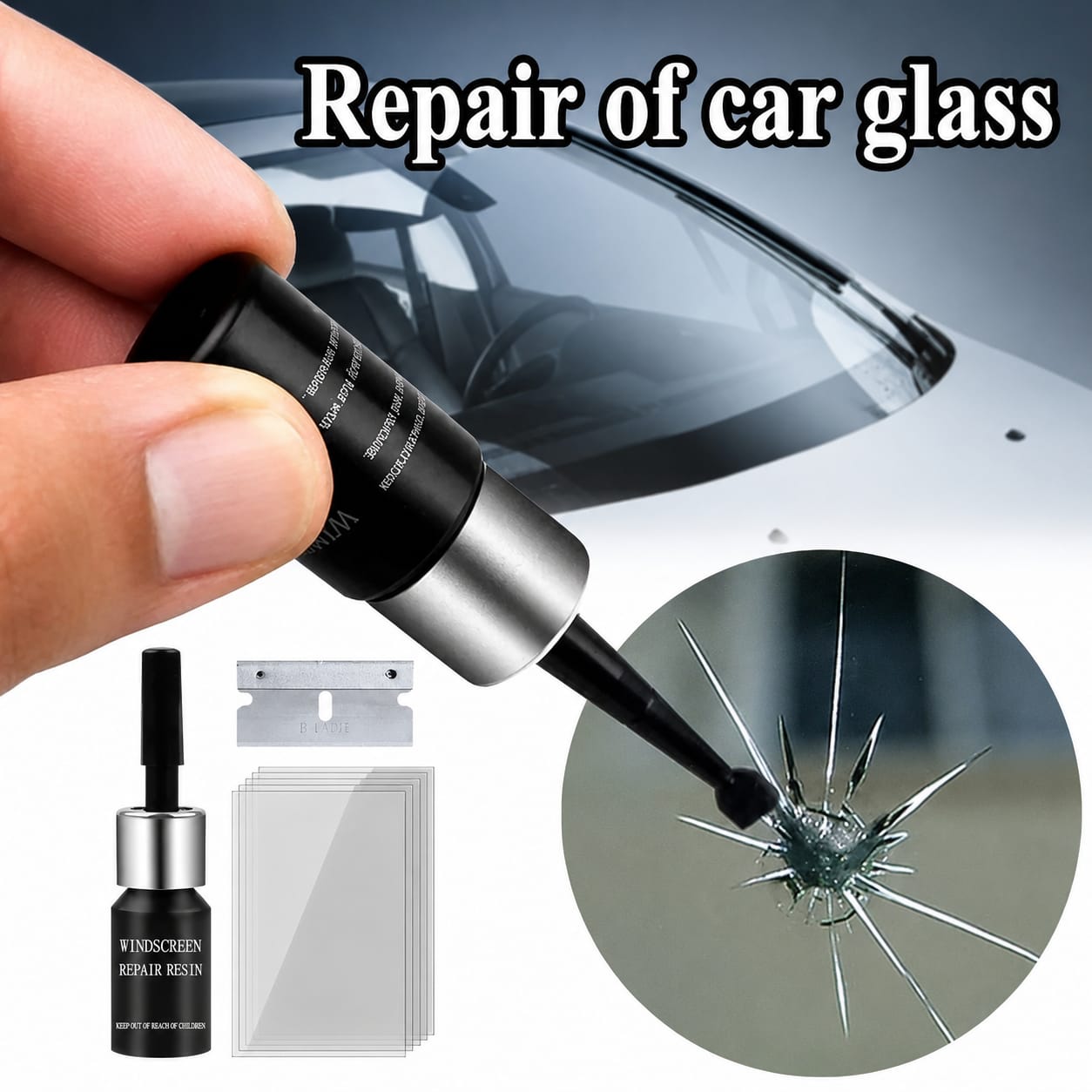 Car cracked windshield repair kit Cracked Windscreen repairing liquid broken glass  repair fluid Glass Corrector Repairing for Car Vehicle Window Windscreen Scratch Restore adhesive Sealants glass -